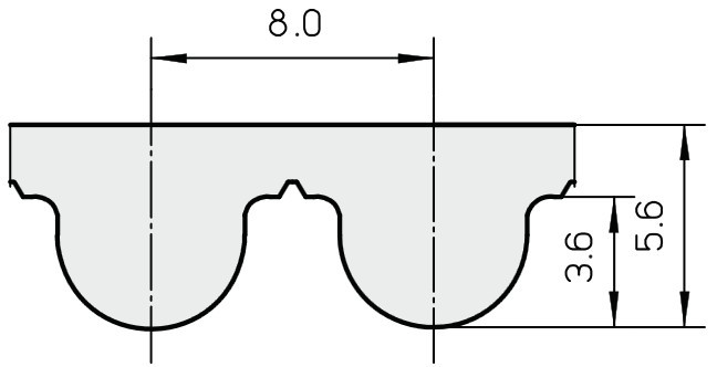 1040-8M-20 HTD TIMING BELT 8mm PITCH 20MM WIDTH 